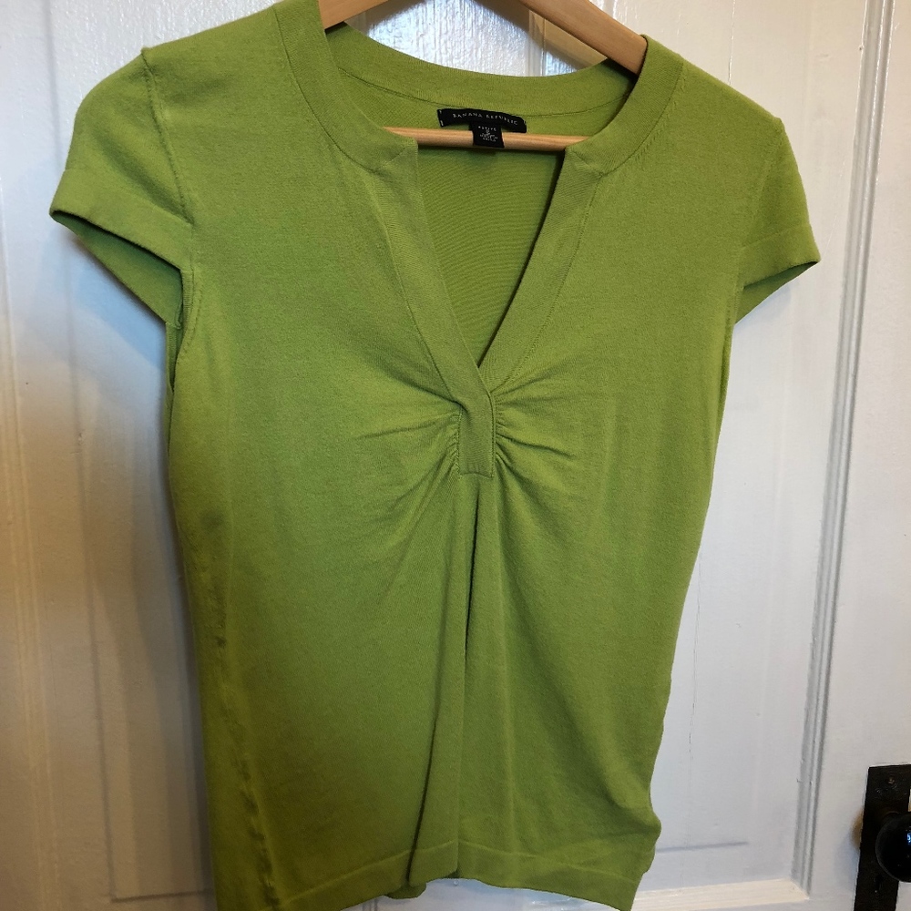 Green V-Neck